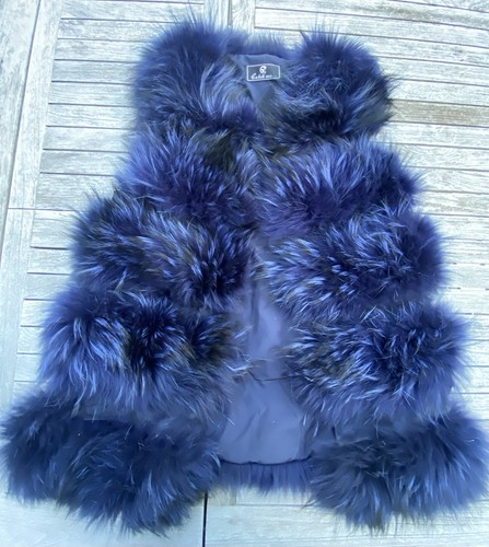 Blue fox fur gilet - gilet, 10/12/