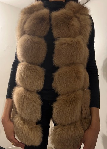 Real fox fur gilet - real, camel