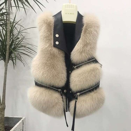 New women luxury fox - women, vest