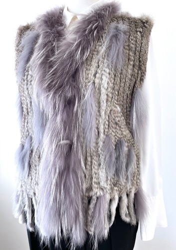 Real rabbit fur - real, knitted