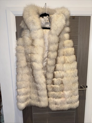 Fox fur long hooded - long, size