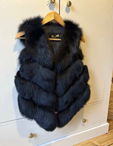Fox fur womens gilet