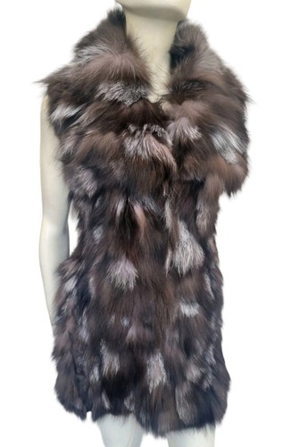 Real silver fox fur waistcoat - fox,