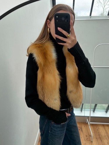 Red fox fur gilet - fur,