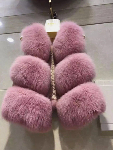 Women pink fox fur open - women’s,
