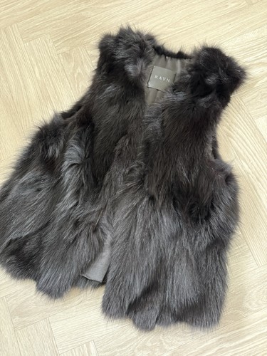 Blue fox fur gilet women - blue, women’s