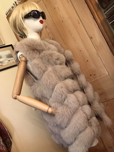 Real natural blue fox - fox, fur