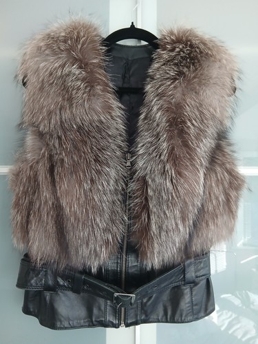 Real fox fur leather gilet - fox, &