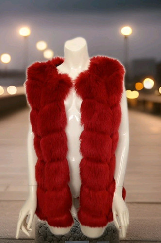 Women fushi red - red, gilet
