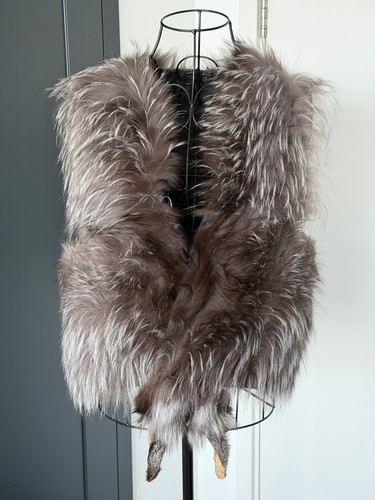 Genuine silver fox fur gilet - genuine,