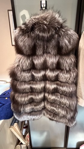 Vintage silver fox gilet - fox, size