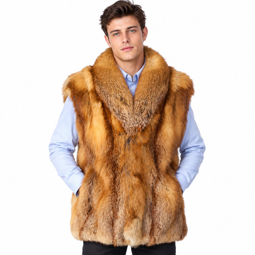 Mens real red - mens, fur