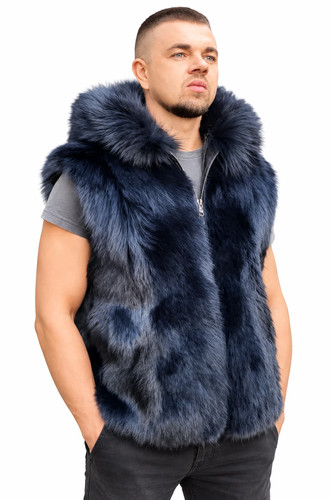Men real black fox - men’s, fur